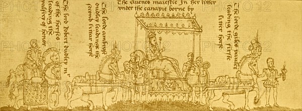 Engraving depicting Queen Elizabeth I