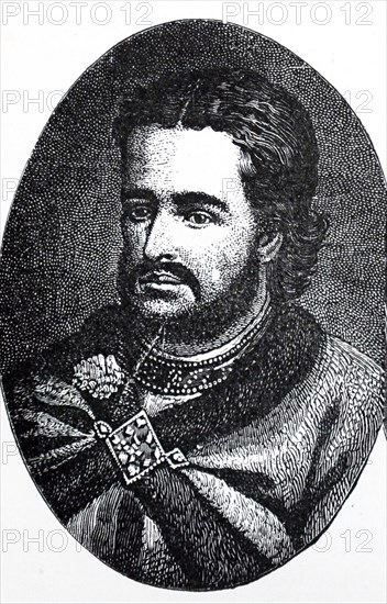Engraved portrait of Ivan V of Russia