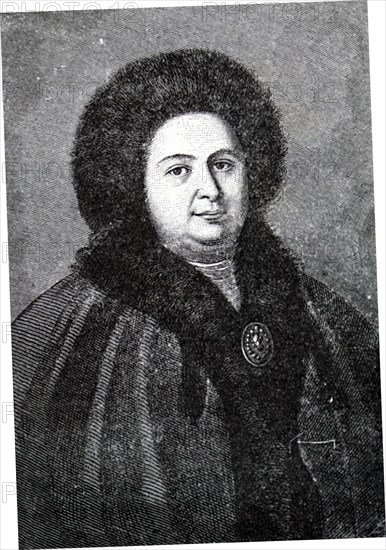 Engraved portrait of Eudoxia Lopukhina