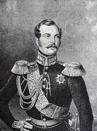 Engraved portrait of Alexander II of Russia