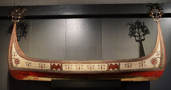 Painted wooden canoe from Taiwan