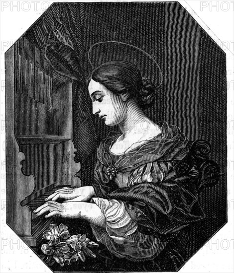 St Cecilia Playing on the Organ