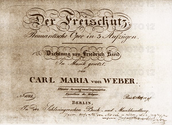 Title page of the German Opera 'Der Freischütz'