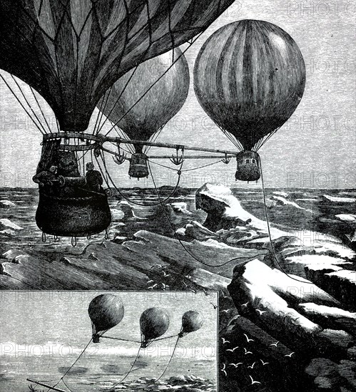 Henry Tracey Coxwell's plan for a triple balloon to be used for Arctic exploration