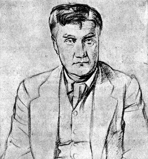 Illustrated portrait of Ralph Vaughan Williams