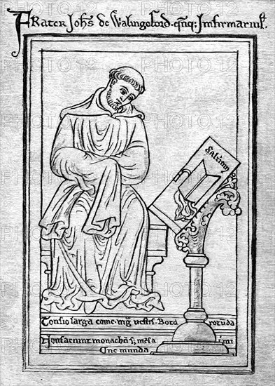 Portrait of John of Wallingford, a Benedictine monk at the Abbey of St Albans