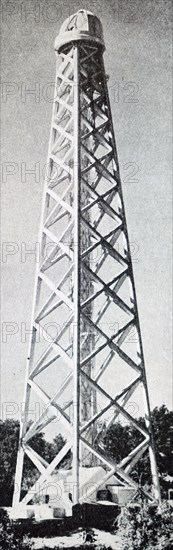 Photograph of the Tower Telescope used at Mt Wilson Observatory, California