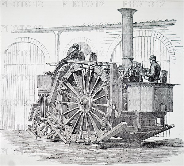 Steam engines and threshing machines at the1854 Smithfield Show