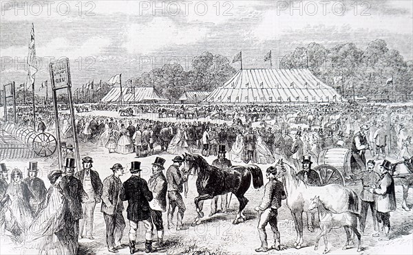 A scene from the1862 Northamptonshire Agricultural Society's Show in Burghley Park, Stamford