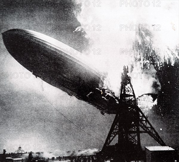 Photograph taken during the Hindenburg disaster