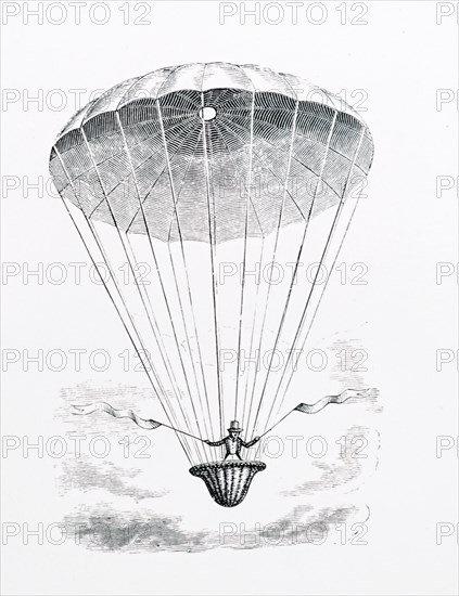 André-Jacques Garnerin making his first parachute descent