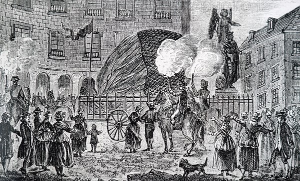 Professor Charles' balloon on its way to the Champ de Mars