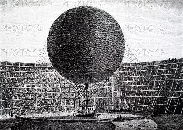 Giffard'S Captive hydrogen balloon 'Captive' in the Cremorne Gardens, London