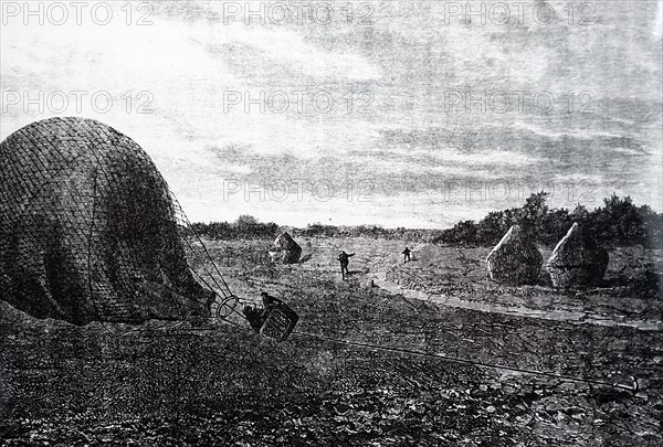 Tissandier landing his balloon