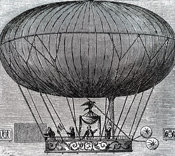 The Duke of Chartres making a balloon ascent with the Robert brothers