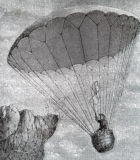 André-Jacques Garnerin making his first parachute descent