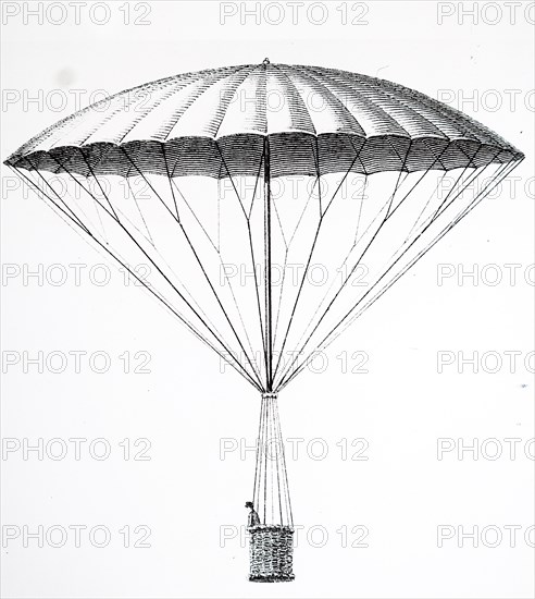 André-Jacques Garnerin making his first parachute descent