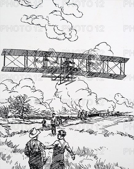 The Wright Brother's first powered flight