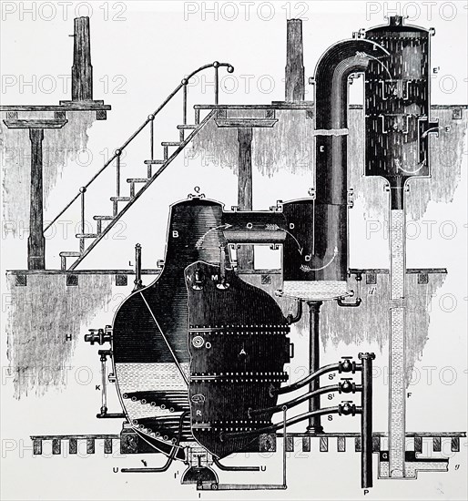 A milk condensing apparatus using a10 ft 6in cast iron vacuum pan