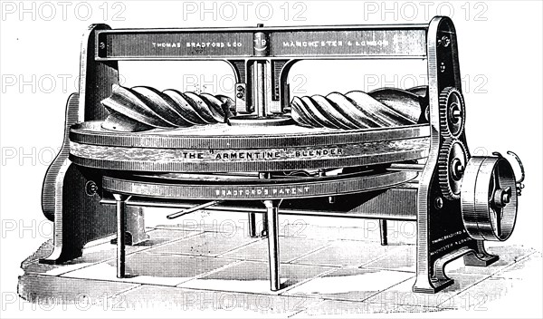 A butter-worker and blender for large butter factories, designed to be belt-driven