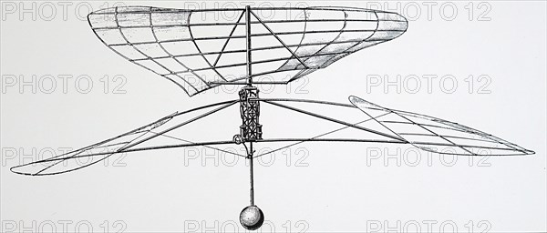 A helicopter design by Enrico Forlanini