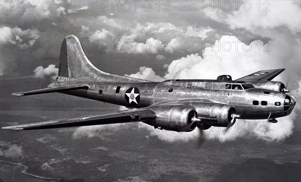 Photograph of a Boeing B-17 Flying Fortress used by the United States Air Force during the Second World War