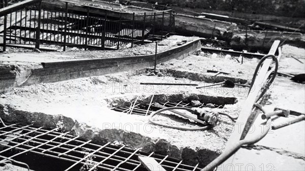 Photograph showing the destruction at Trappes, in the western suburbs of Paris, in the south-western suburbs of Paris, during the liberation of France from German occupation in the summer of 1944