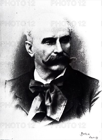 Photograph of an unknown French 19th century man with a large moustache