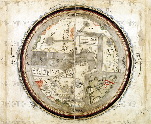 Medieval 10th century World map by Abu Ishaq Ibrahim ibn Muhammad al-Farisi al Istakhri