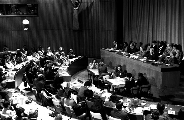 Photograph taken during a session of the United Nations General Assembly