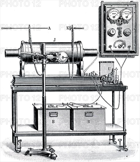 A general view of early x-ray apparatus powered by wet cells