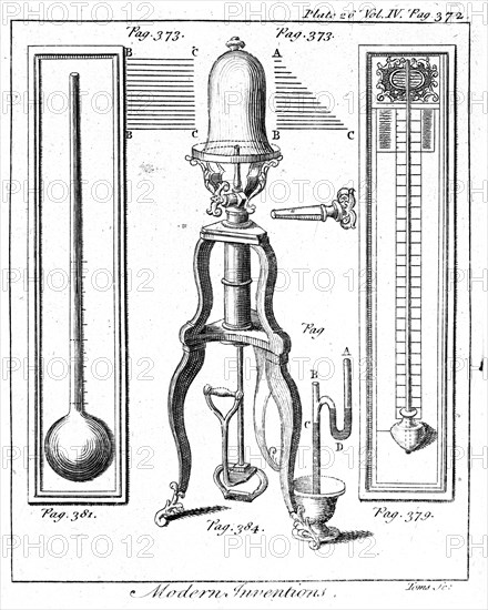 A mercury thermometer and linked apparatus