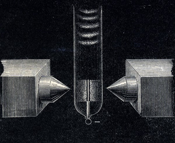 The effect of a magnet on a discharge in an exhausted table