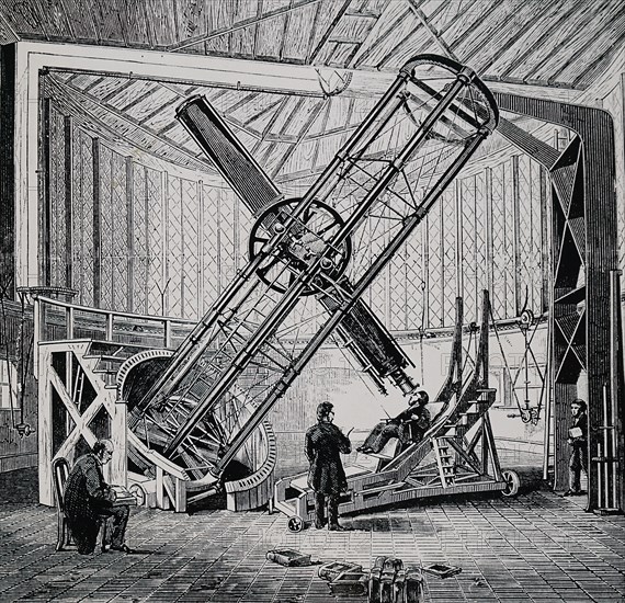 The interior of the Royal Observatory, Greenwich, an observatory situated on a hill in Greenwich Park, overlooking the River Thames