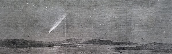 The Great Comet of1882 seen from the HMS Orion on Lake Timsah, Egypt