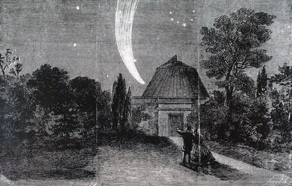 Comet Donati as seen from Cambridge Observatory, discovered by Giovanni Battista Donati