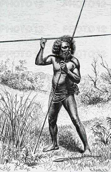 Engraving of a native Australian