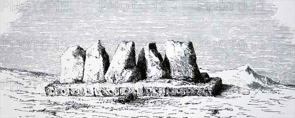 A platform on which giant Moai statues once stood on Easter Island