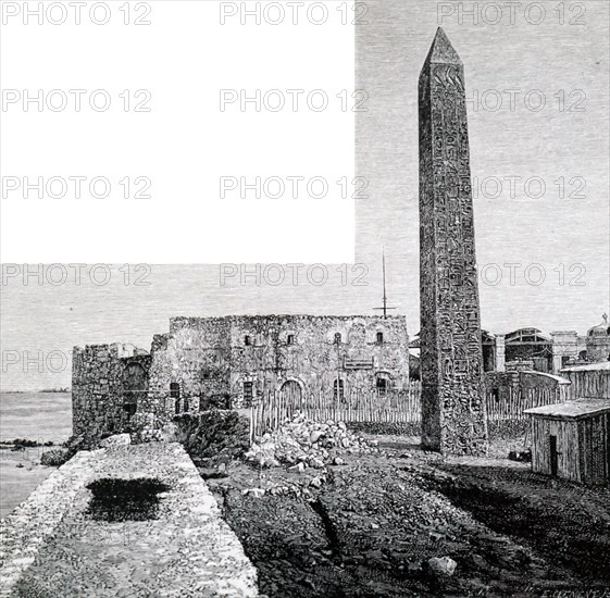 Cleopatra'S Needle as it stood in Alexandria