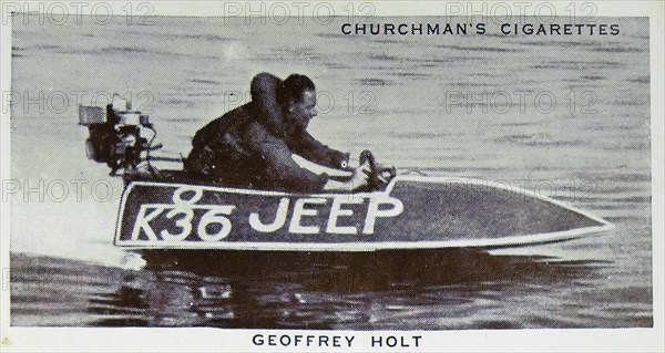 Churchman Kings of Speed Series cigarette card depicting Geoffrey Holt