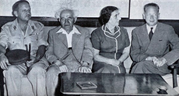 Photograph of Prime Minister David Ben-Gurion meeting with other officials