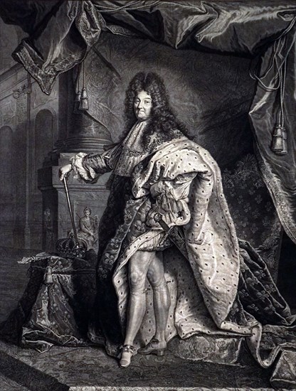 Engraved portrait of King Louis XIV