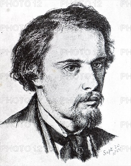 Dante Gabriel Rossetti 1828-1882) a British poet, illustrator, painter and translator