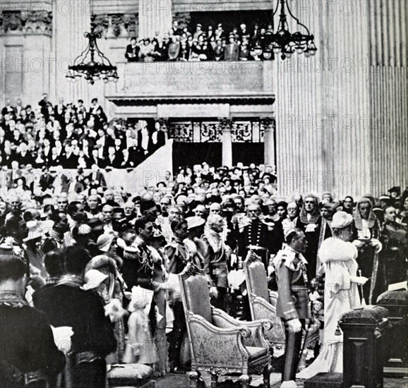 Photograph of George VI taken during a Thanksgiving Service in St Paul's Cathedral