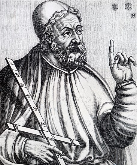 Portrait Ptolemy of Alexandria in his observatory