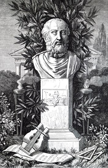 A bust of Plato, a philosopher in Classical Greece and the founder of the Academy in Athens, the first institution of higher learning in the Western world