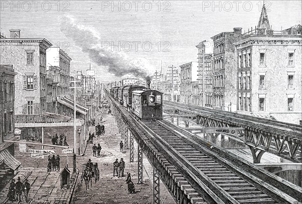 An elevated railway in New York City