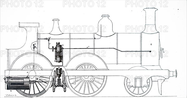 A locomotive fitted with Westinghouse air brakes