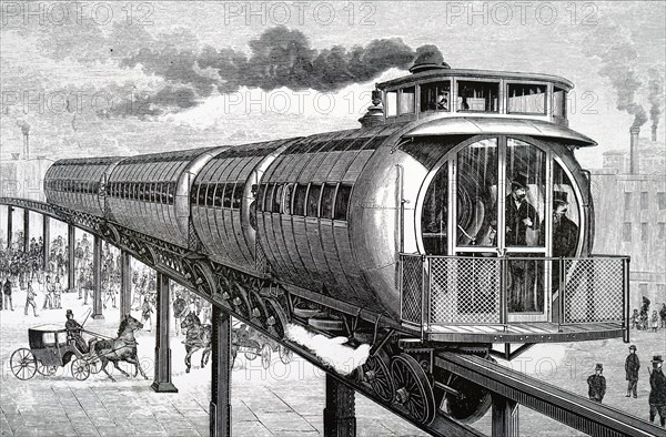 Henry Meiggs' elevated monorail system in Boston