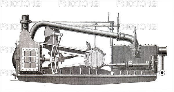 An early steam turbine, a device that extracts thermal energy from pressurised steam and uses it to do mechanical work on a rotating output shaft